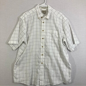 L.L Bean Men's Plaid Wrinkle Resistant Short Sleeve Button Down XL